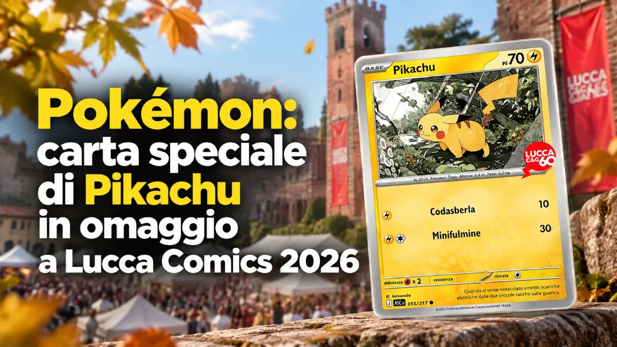 Pokémon: carta speciale di Pikachu in omaggio a Lucca Comics 2026